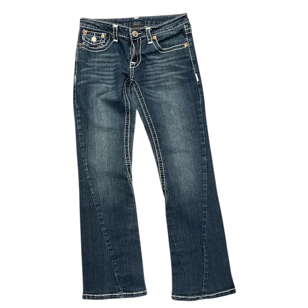 True Religion Joey Twist Super T Low Rise Bootcut Jeans Size 27 Y2K - Picture 2 of 10